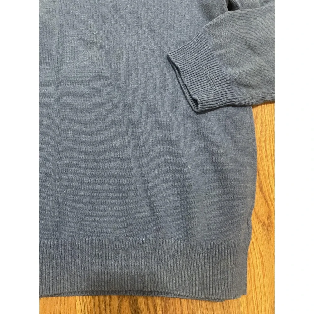 Brooks Brothers Sweater Mens Large Cashmere Blend 1/4 Zip Pullover Blue